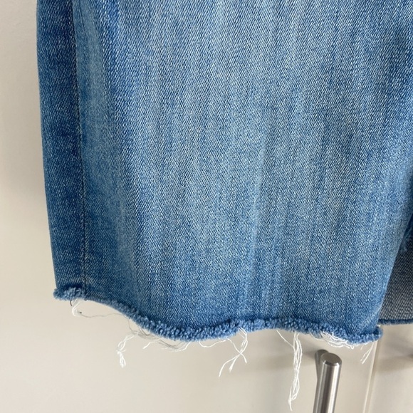 Mother The Sacred Slit Mini Denim Skirt in Where There's Smoke - Picture 9 of 14